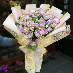 Ankara Çiçekçi Snow Lilac Roses - Lila Gül Buketi